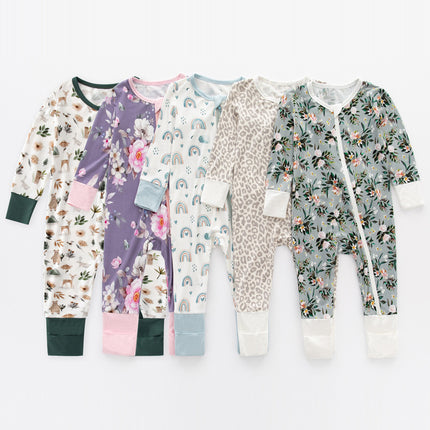 Baby Bamboo Fiber Printed Jumpsuits Babygrow