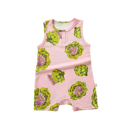 Newborn Summer Modal Cotton Onesie Infant Printed Shorts Romper