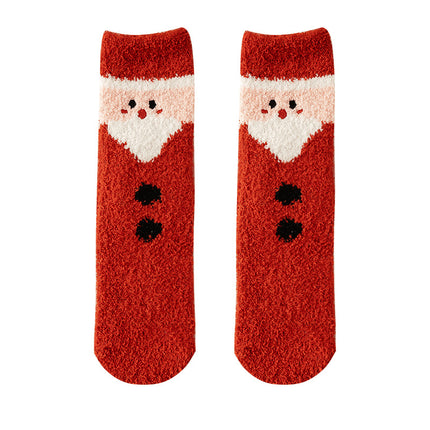 Wholesale Women's Winter Velvet Thickened Warm Gift Christmas Socks