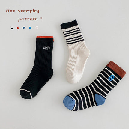 Wholesale 3 Pairs Kids Cartoon Mid-tube Cotton Cute Socks