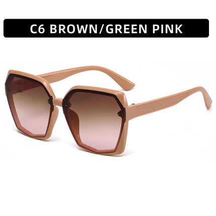 Women's Large Frame Fashion Outdoor Travel Cycling Sunscreen Trend Sunglasses 