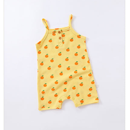 Newborn Sling Printed Romper Toddler Sleeveless Waffle Boxer Bodysuit