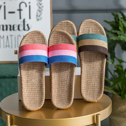 Wholesale Men's and Women's Summer Non-slip Soft Sole Linen Slippers