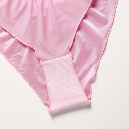 Wholesale Ladies Stretch Satin Underwear Low Waist Cotton Crotch Breathable Quick Dry Briefs