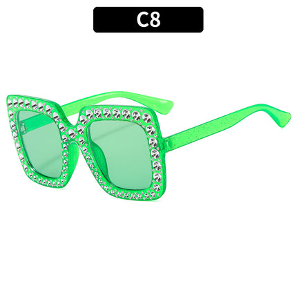Women's Large Square Frame Fashionable Beach Vacation Outdoor Sun Protection Trendy Sunglasses