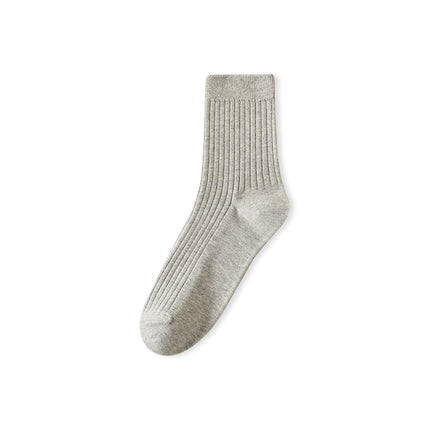 Men's Fall Winter Cotton Antibacterial Deodorant Sports Breathable Mid-calf Socks