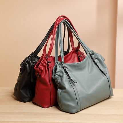 Women's Genuine Leather Large Capacity Handbag Soft Leather Shoulder Crossbody Bag Tote Bag