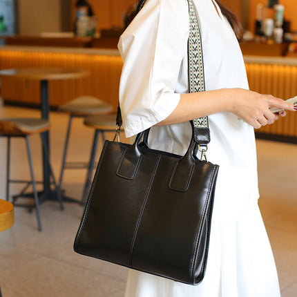 One-shoulder Cross-body Genuine Leather Large-capacity Handbag First-grain Cowhide Large Tote Bag 