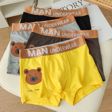 Men's Pure Cotton Mid-rise Breathable Loose Boxer Briefs Underwear