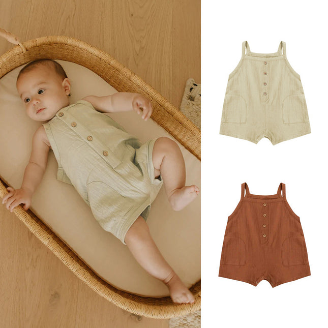 Baby Sling Bodysuit Pure Cotton Summer Thin Sleeveless Rompers