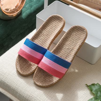 Wholesale Men's and Women's Summer Non-slip Soft Sole Linen Slippers