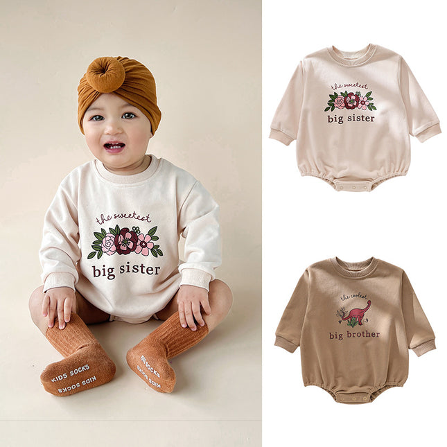 Baby Spring Long Sleeve Triangle Romper Infants Printed Hoodies Bodysuits