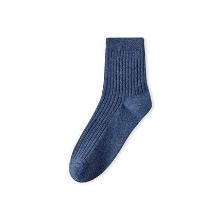 Men's Fall Winter Cotton Antibacterial Deodorant Sports Breathable Mid-calf Socks