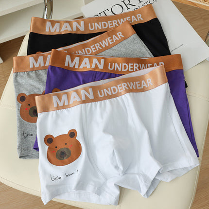 Men's Pure Cotton Mid-rise Breathable Loose Boxer Briefs Underwear