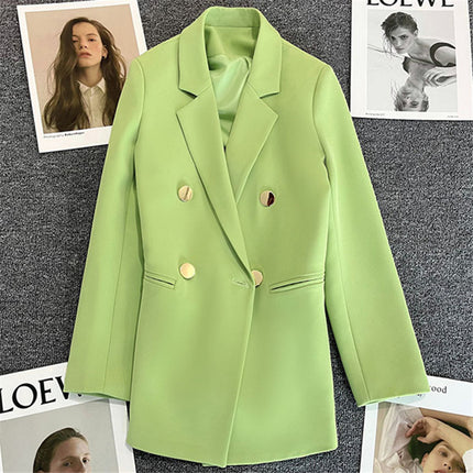 Wholesale Women's Spring and Autumn Casual Candy Green Blazer