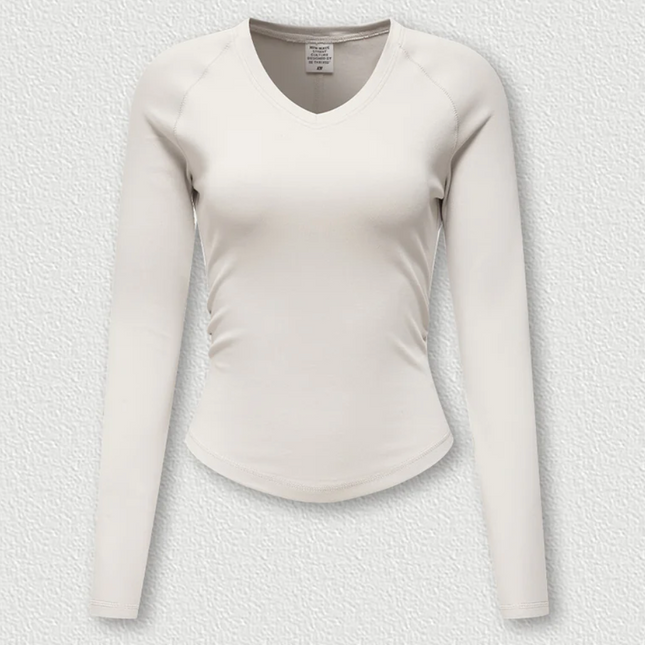 Women's Fall/Winter Raglan V-neck Long Sleeve T-shirt