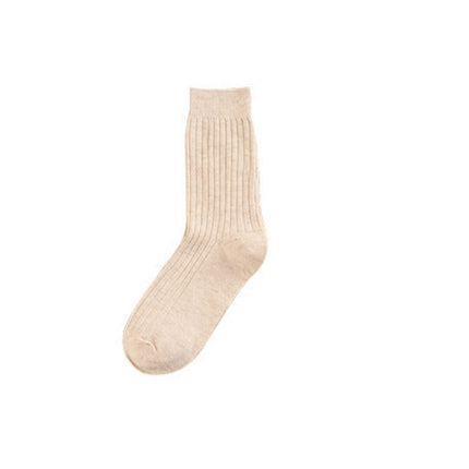 Men's Fall Winter Cotton Sweat-absorbent Breathable Mid-thick Warm Mid-calf Socks 