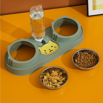 Pet Cat Bowl Automatic Drinking Dog Food Bowl Feeding Double Bowl Pet Cat Neck Protection Bowl