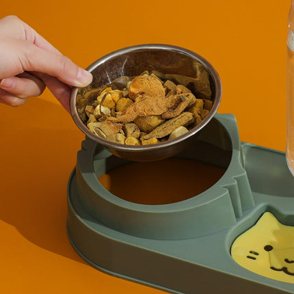 Pet Cat Bowl Automatic Drinking Dog Food Bowl Feeding Double Bowl Pet Cat Neck Protection Bowl