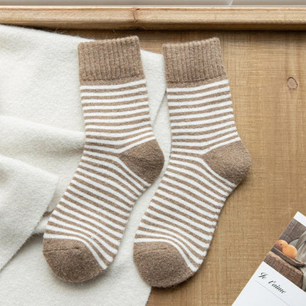 Women's Mid-calf Socks Plus Velvet Winter Extra Thick Wool Socks Warm Thickened Socks 