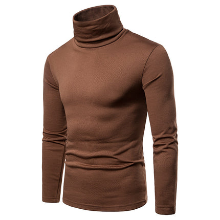 Wholesale Men's Large Size Thickened Warm High Neck Long Sleeve T-Shirt