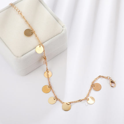 Disc Sequin Pendant Alloy Single Layer Anklet