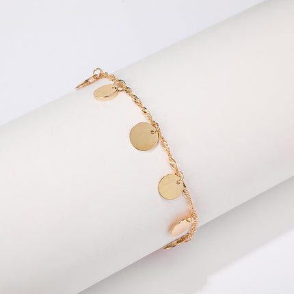 Disc Sequin Pendant Alloy Single Layer Anklet