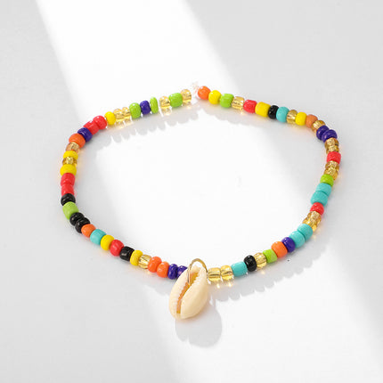 Colorful Rice Beads Bohemian Beach Ocean Style Shell Anklet