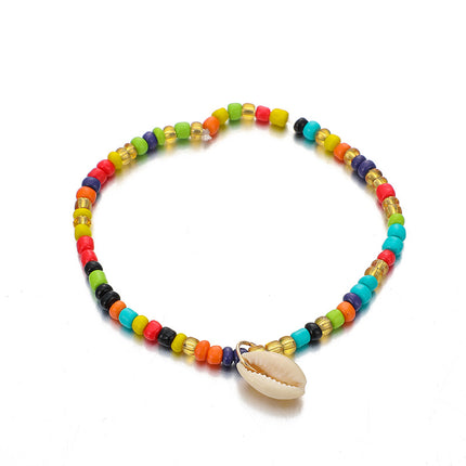 Colorful Rice Beads Bohemian Beach Ocean Style Shell Anklet