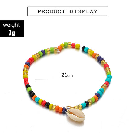 Colorful Rice Beads Bohemian Beach Ocean Style Shell Anklet