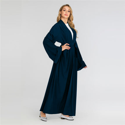 Cárdigan de manga larga sólido Dubai Robe para mujer