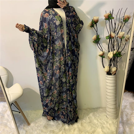 Großhandelsdamen-Sommer-Chiffon gedruckte moslemische islamische Robe