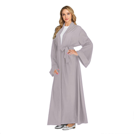 Cárdigan de manga larga sólido Dubai Robe para mujer