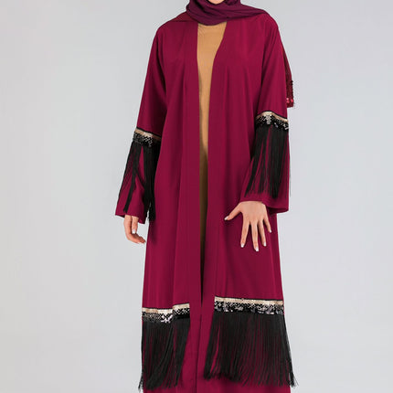 Cárdigan Abaya con borlas de lentejuelas a la moda de Turquía de Oriente Medio