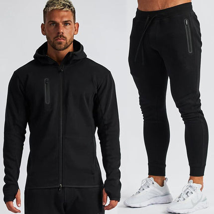 Wholesale Men's Outdoor Sports Hoodie Joggers Two-Piece Set