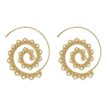Spiral Drop Rhinestone Geometric Minimalist Earrings