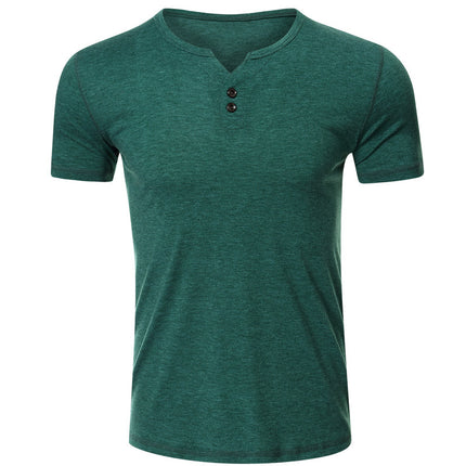 Einfarbige Kurzarm-T-Shirt-Oberteile für Sommermänner