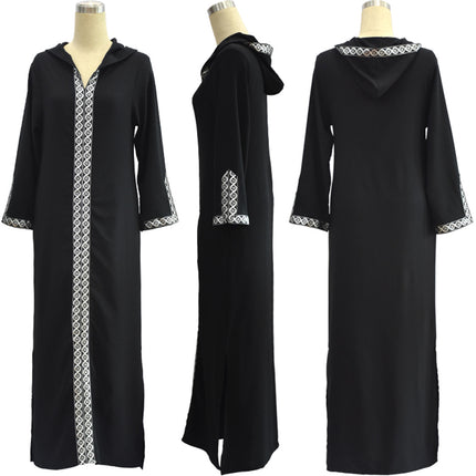 Großhandelsmoslemisches türkisches Kleid-Seitenschlitz-mit Kapuze Damen-Robe