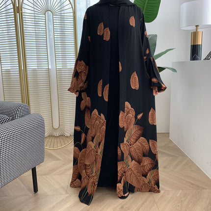 Middle Eastern Arabian Lantern Sleeve Cardigan Robe Muslim Abaya