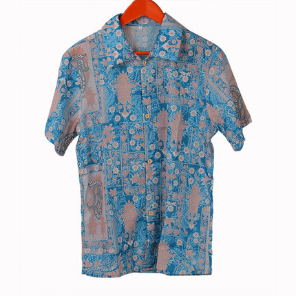 Wholesale Men's Hawaiian Casual Beach Print Short Sleeve Shirt