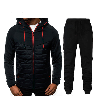 Wholesale Men's Zipper Cardigan Hooded Hoodies Jacket Jogger Set