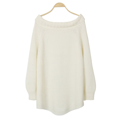 Wholesale Ladies Autumn Knitted Long Sleeve Off Shoulder Sweater