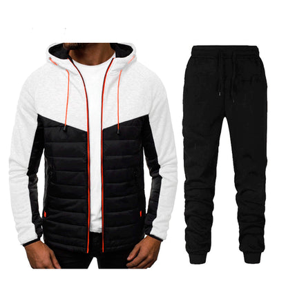 Wholesale Men's Zipper Cardigan Hooded Hoodies Jacket Jogger Set