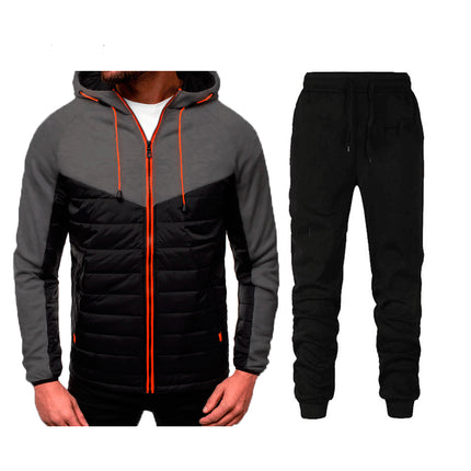 Wholesale Men's Zipper Cardigan Hooded Hoodies Jacket Jogger Set