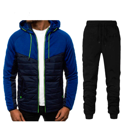 Wholesale Men's Zipper Cardigan Hooded Hoodies Jacket Jogger Set