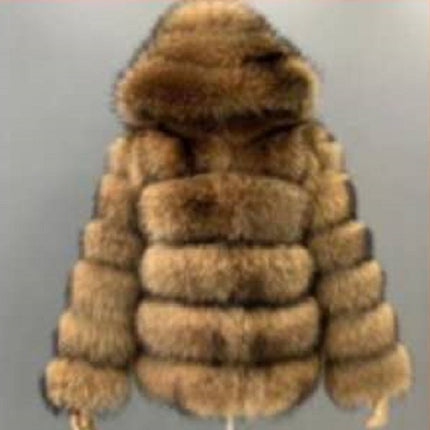 Wholesale Women's Winter Warm Fashion Faux Fur Brown Coat