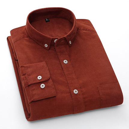 Wholesale Men's Autumn Winter Corduroy Long Sleeve Shirt