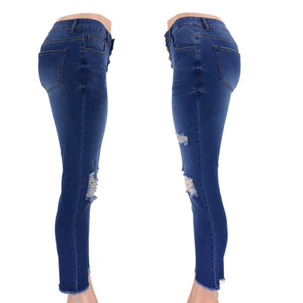 Jeans de cintura alta elásticos de primavera y verano para mujer