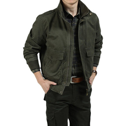 Wholesale Men's Cotton Washed Casual Stand Collar Short Jacket
