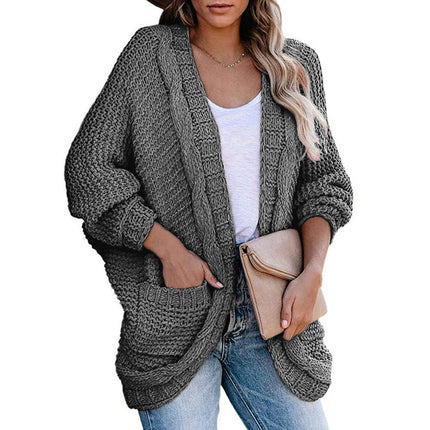 Twist Cardigan Autumn and Winter Knitwear Casual Doll Sleeve Sweater Jacket